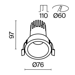 Встраиваемый светильник Technical DL116-10W-4K-W