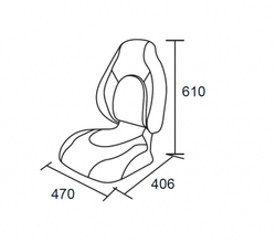 Кресло Premium Countured Seat - серый/синий