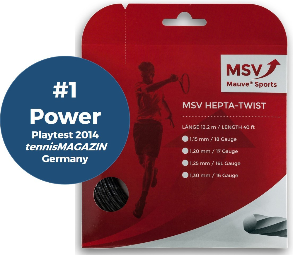 Теннисная струна MSV Hepta Twist 1,20, 12м (антрацит)