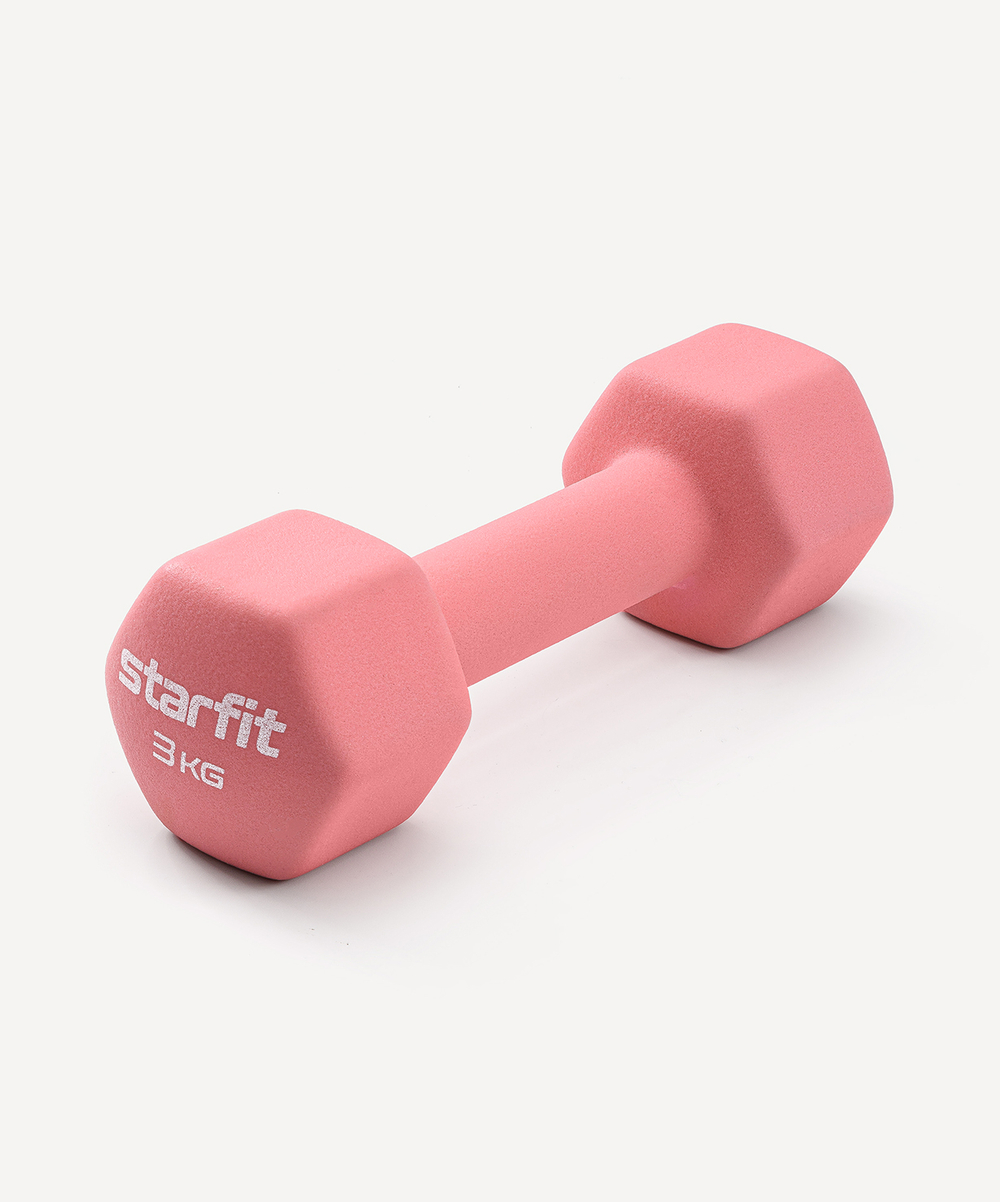 Гантель неопреновая STARFIT DB-201 3 кг, коралловый