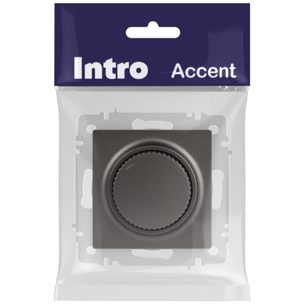 Светорегулятор Intro Accent 6-401-07 поворотный, 600Вт 230В, IP20, СУ, графит | Intro