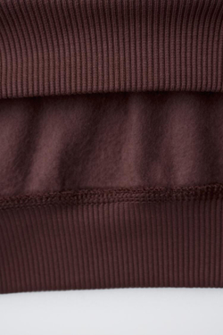 ZARA ТОЛСТОВКА С ВОРОТНИКОМ ПОЛО, КОРИЧНЕВЫЙ