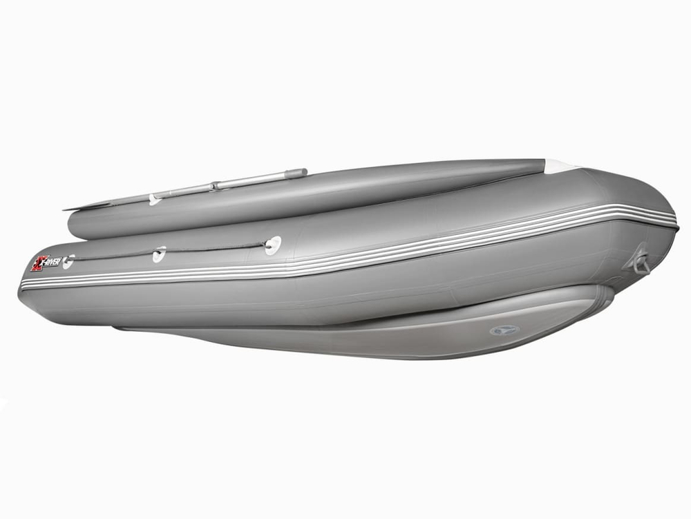 Лодка ПВХ X-River Rocky 395 НДВД + усиленное дно и баллон + Фальшборт, красно-черный/фурнитура черна