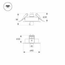 Чаша потолочная встраиваемая SPX-CANOPY-R90-C4 (BK) (Arlight, Металл) 046018