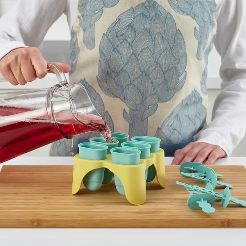Форма для эскимо, бирюзовый/желтый UPPFYLLD IKEA 6 шт (из Финляндии)