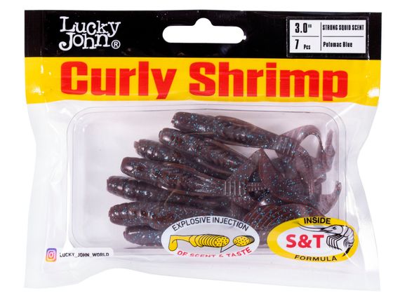 Твистеры съедоб. искусст. LJ Pro Series Curly Shrimp 3,0in (07.62)/S19 10шт.