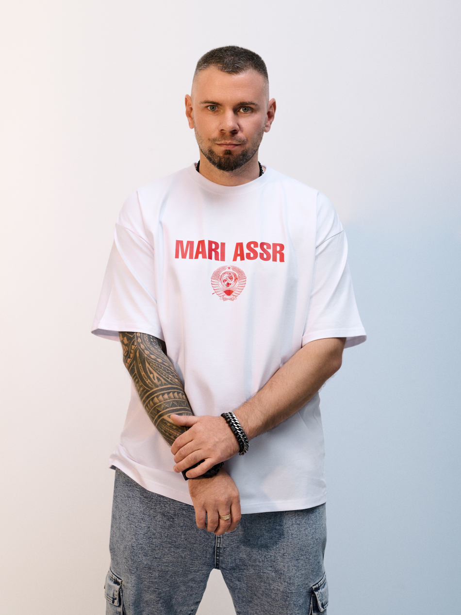 Футболка оверсайз унисекс " MARI ASSR" белый