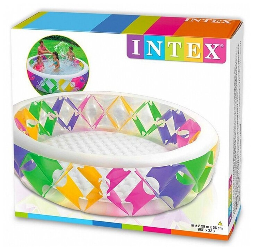 Бассейн надувной Intex 56494 Summer Joy 229х56 см / Круглый трехсекционный бассейн Летняя Радость Интекс для дачи и отдыха