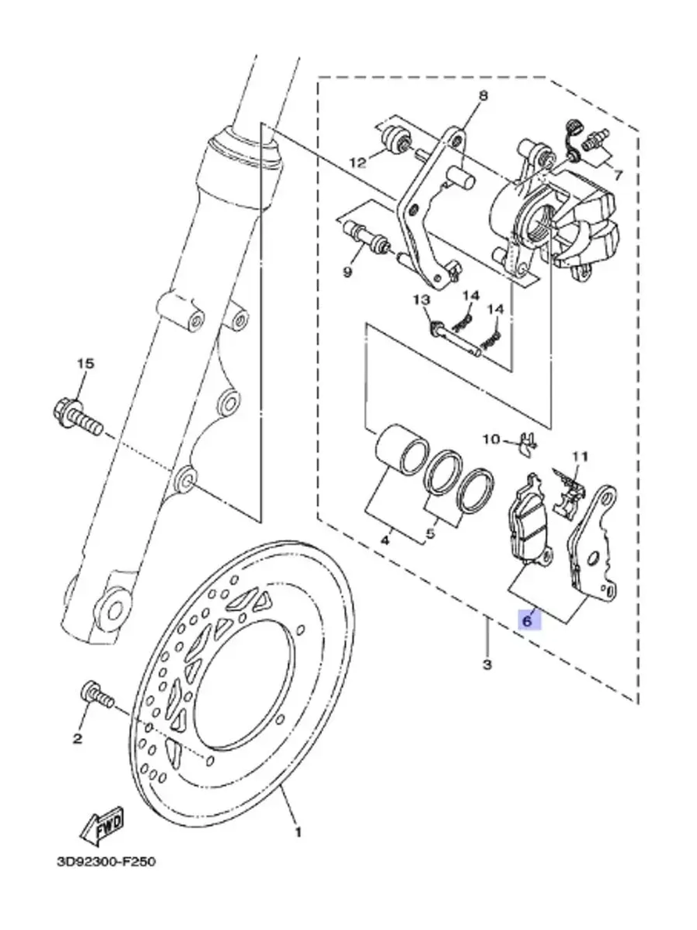 Колодки передние XC125E, YBR125