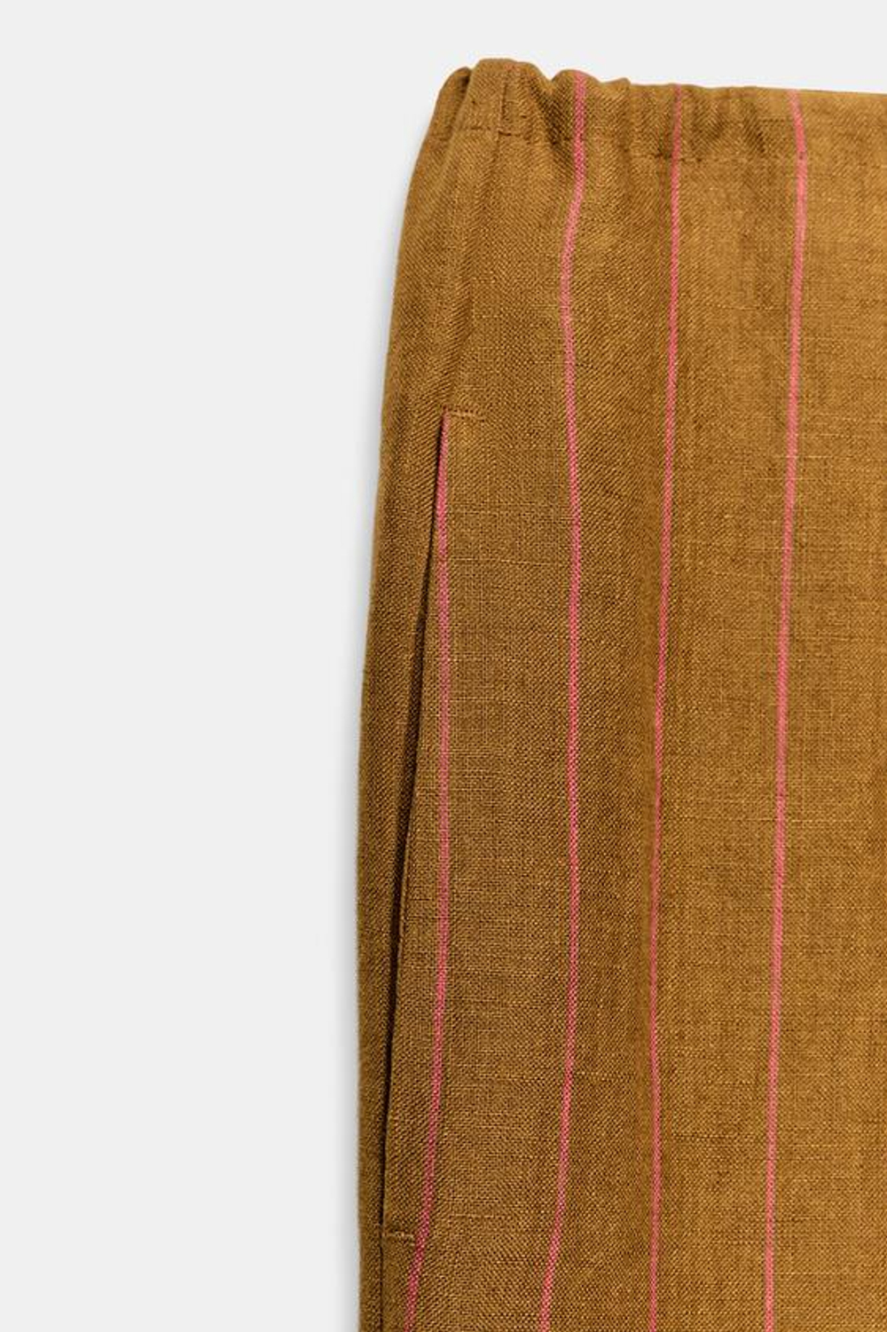 ZARA БРЮКИ В ПОЛОСКУ ИЗ 100% ЛЬНА, ПОЛОСКИ