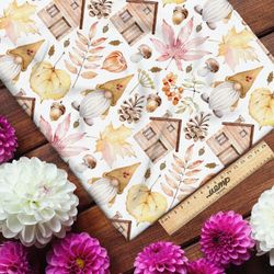 Ткань мембрана осенние листья гномы дома