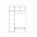 Прихожая 230 см SHTABE S140S01+P1+М32 (Белый-Белый+Черный)