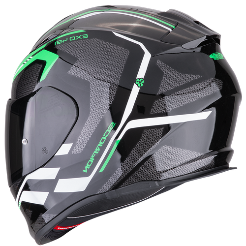 Купить Мотошлем Интеграл Scorpion EXO Exo-491 Kripta / Черно-зеленый