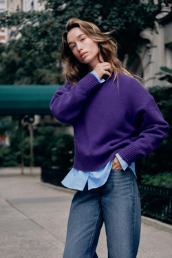 ZARA МЯГКИЙ ТРИКОТАЖНЫЙ СВИТЕР, ЛИЛОВЫЙ