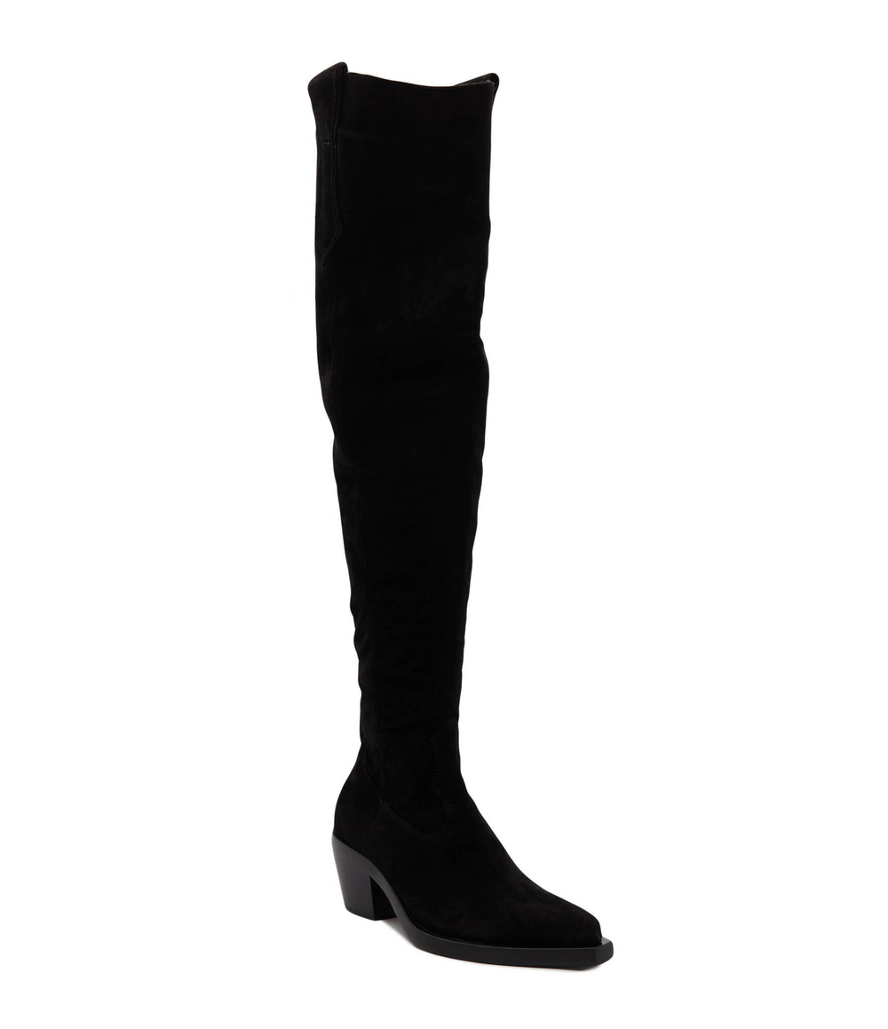 Кожаные сапоги-казаки strauss texano cuissard suede Pinko - черный(102313 A0N8)