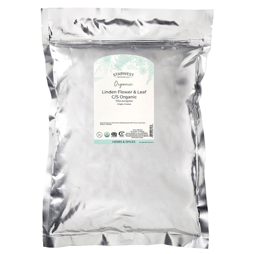 Starwest Botanicals, органические цветы и листья липы, нарезанные и просеянные, 453,6 г (1 фунт)