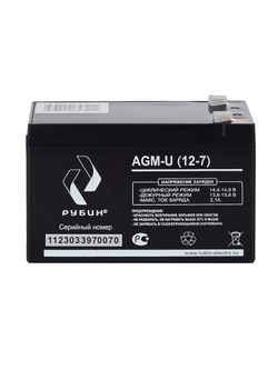 Аккумулятор РУБИН 12V 7Ah AGM ( 7Ач / 12В ) AGM