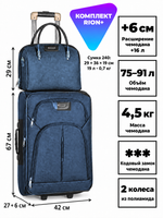 Комплект RION+ 412–240: чемодан L и сумка-бьюти-кейс