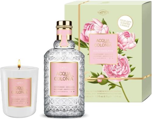 4711 Acqua Colonia Peony & Sandelwood Duo Set EDC 100 ml + Candle 72 g Set 1 pcs
