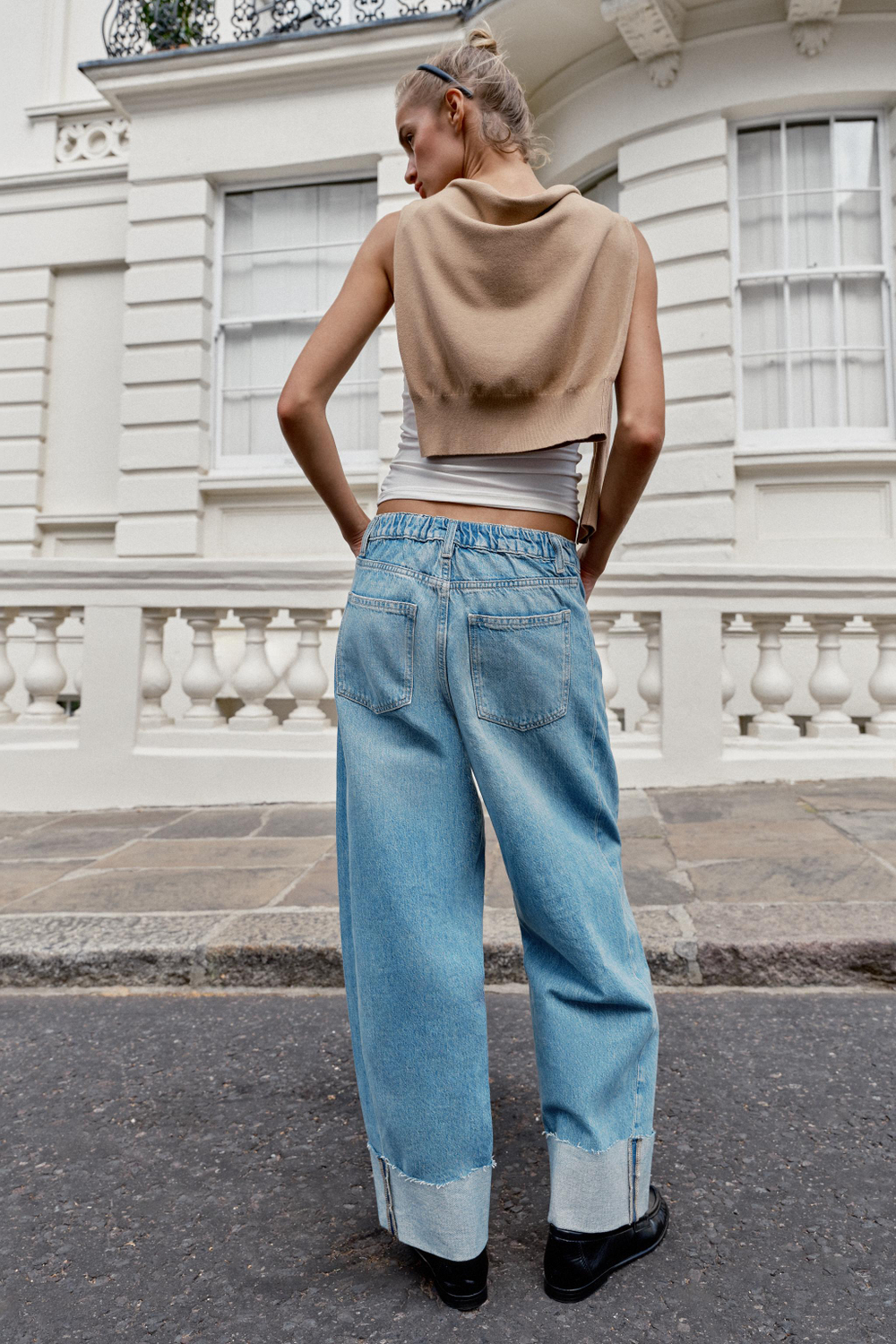 ДЖИНСЫ Z1975 BAGGY СО СРЕДНЕЙ ПОСАДКОЙ И ОТВОРОТАМИ — ZARA