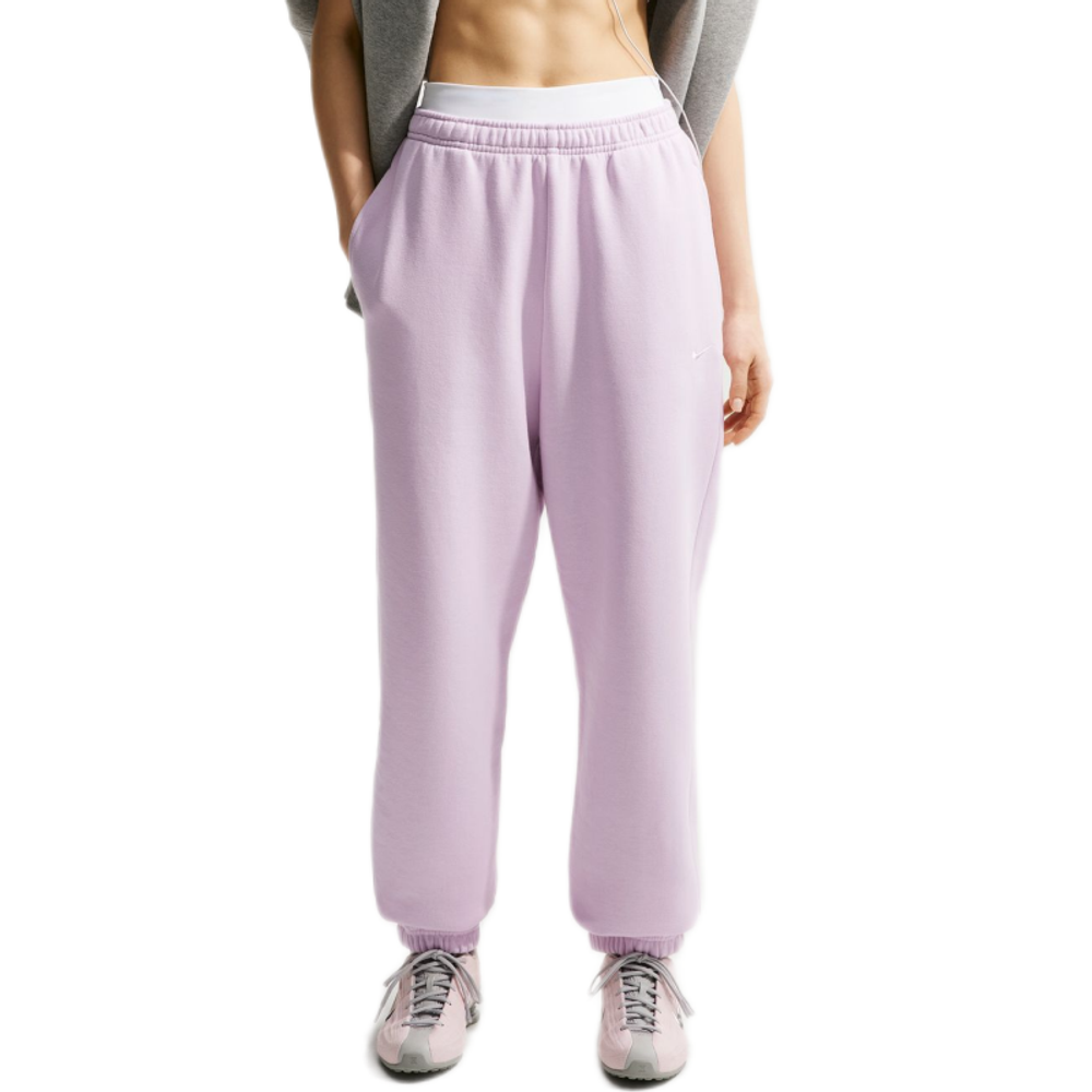Damskie spodnie tenisowe Nike Studio Fleece Medium Weight - bleached lilac/sail
