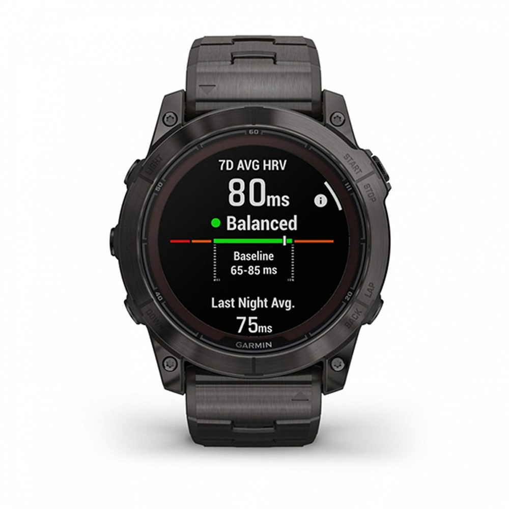 Умные часы Garmin FENIX 7X PRO Sapphire Solar Edition 51 мм титановый угольно-серый корпус с DLC-покрытием и титановым браслетом