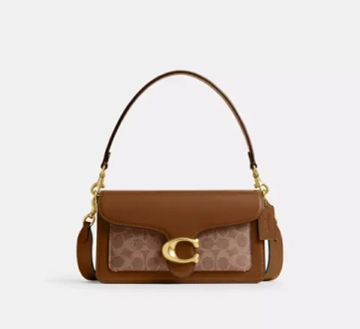 COACH СУМКА ЧЕРЕЗ ПЛЕЧО SIGNATURE CANVAS TABBY 26, КОРИЧНЕВЫЙ