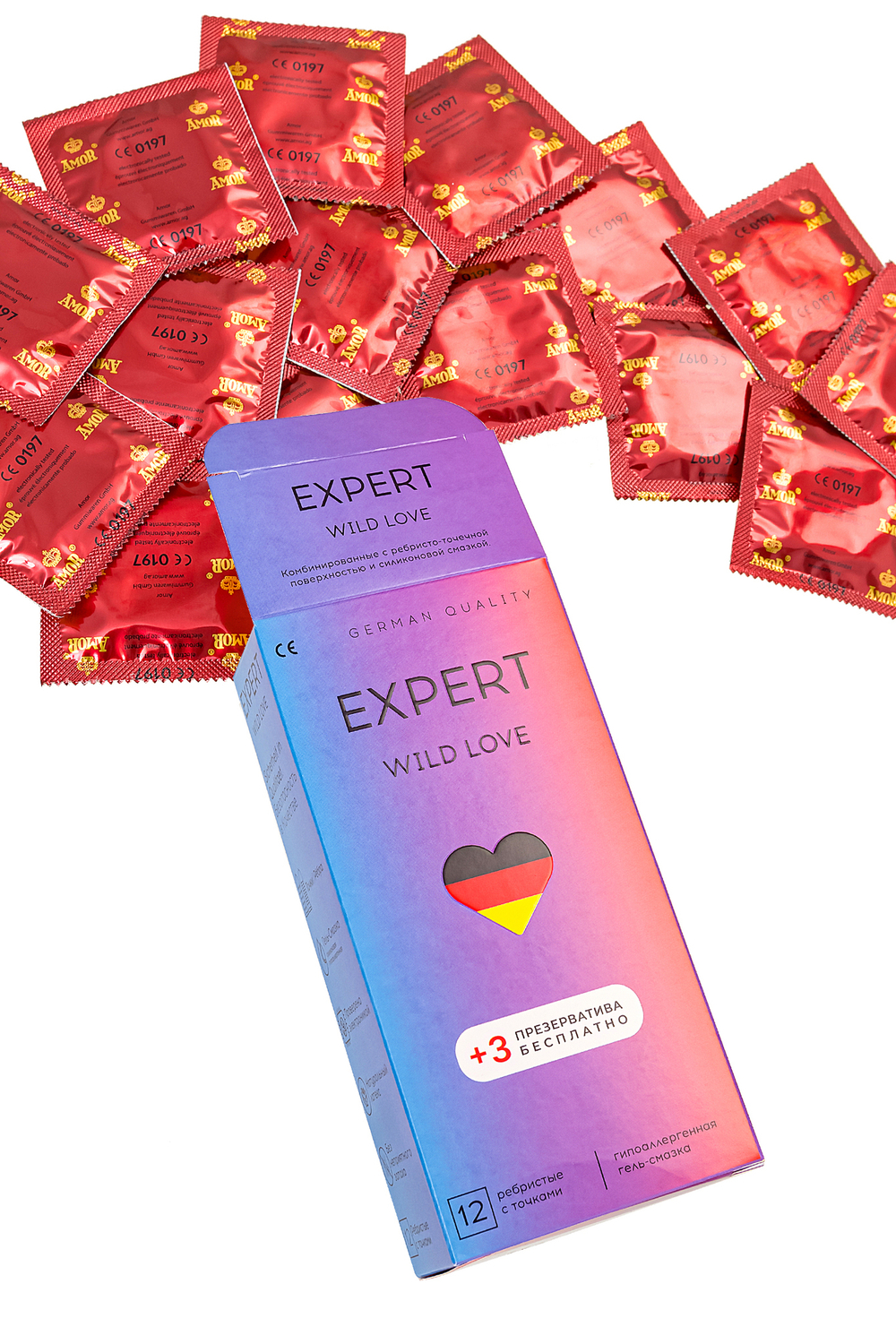 Презервативы Expert Wild Love ребристые с точками №15