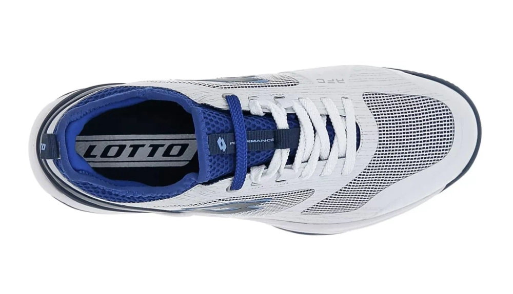 Теннисные кроссовки Lotto Mirage 200 Clay - all white/blue 295c/royal gem