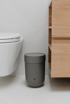 Корзина для мусора с крышкой touch, 6 л, серая