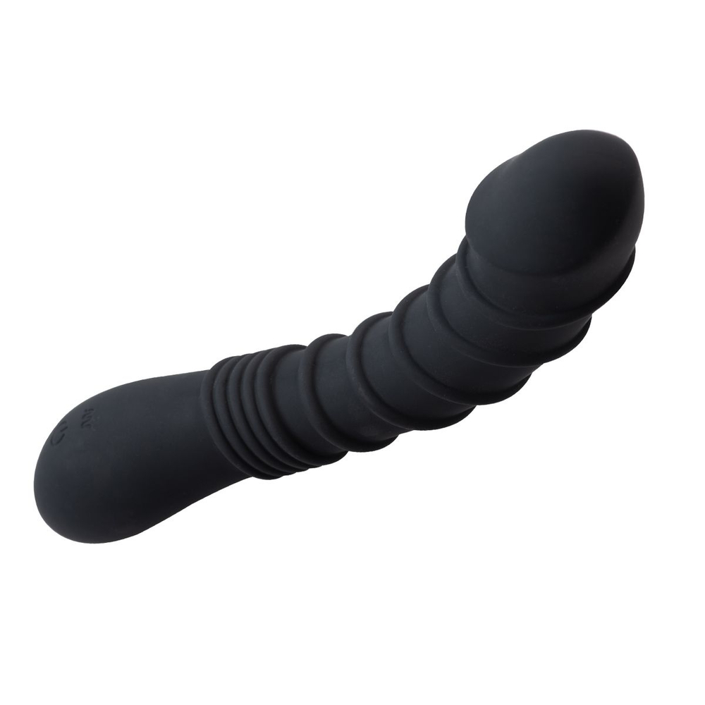 Черный вибромассажер Appetency Wild Ribbed Vibe - 21,5 см. (Цвет: черный)