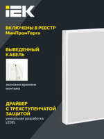 Светильник LED ДВО 1201 45Вт 6500К IP54 595х595мм микропризма LIGHTING PRO IEK