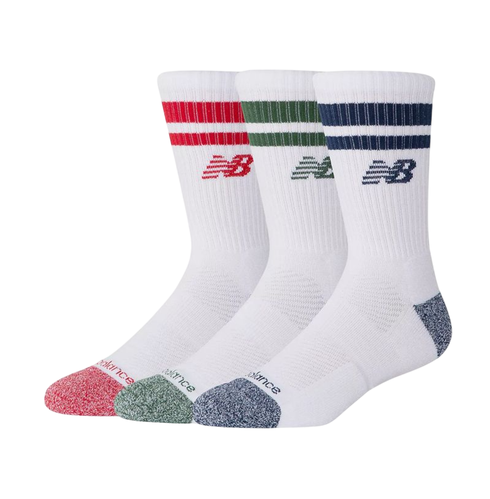 Носки для тенниса New Balance Active Lifestyle Striped Crew 3P — team red