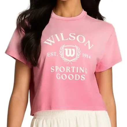 Женская теннисная футболка Wilson Harper Crop - chateau pink