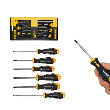 Новинка! Набор отверток 6 шт. Felo Ergonic SL4.0-6.5, PZ1-2, PH1-2 40096118