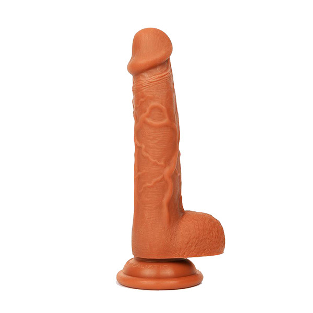 Реалистичный коричневый фаллоимитатор 18,5см Bior Toys Erowoman ER-30051