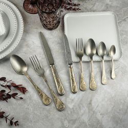 Вилка десертная 17,5 см матовая с золотом Lord Vintage Style P.L. Proff Cuisine [12]