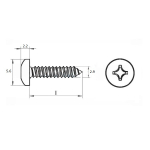 Саморез DIN 7981 А2 C 2,9х32 PH с полукруглой головкой, шлиц крест в упак 1000 шт