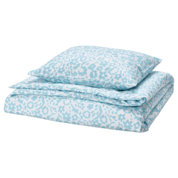 IKEA CYMBALBLOMMA  (ИКЕА СЙМБАЛБЛОММА)  -  Пододеяльник и наволочка - белый/синий 150x200/50x60 см