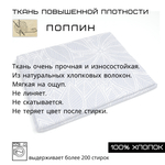 Простыня ЕвроМакс 220х240 Хлопок Поплин Синие листья