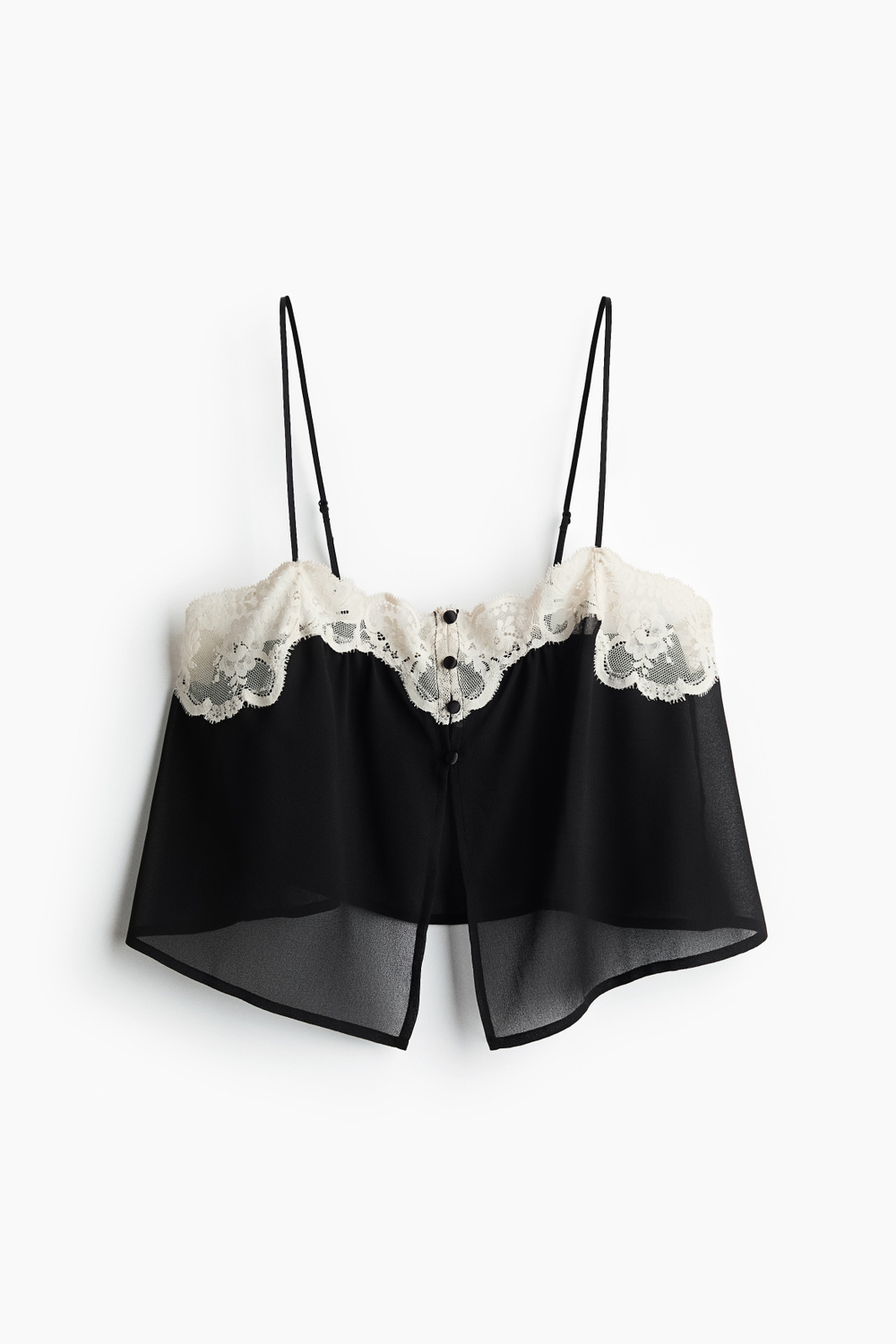 Свободный топ на бретелях с кружевом - H&M