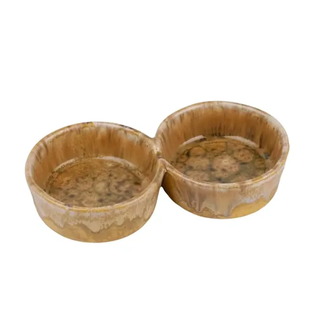 Соусник 130*130 мл двойной 15,7*7,8 см h3 см круглый керамика Light Brown Frutti di Mare P.L. [1]