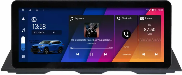 Магнитола для BMW 5-серия F10, F11 2010-2016 - Canbox H-Line 0012 монитор 12.3" QLED в стиле Audi на Android 10, Быстрая, ТОП-процессор, CarPlay, 4G SIM-слот
