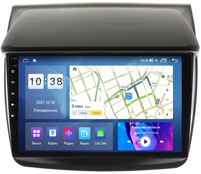 Магнитола для Mitsubishi L200, Pajero Sport 2006-2016 - Parafar PF220UHD на Android 13, Быстрая, QLED, CarPlay, 4G SIM-слот