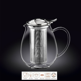 Чайник 1300 мл. заварочный с откидной крышкой и колбой нерж.Thermo Glass Wilmax (57625)