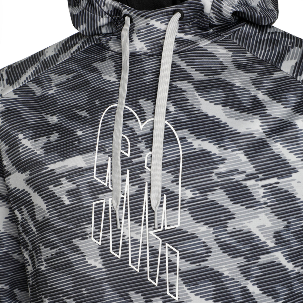 Мужская кофта теннисная New Balance Tenacity Performance Printed Hoody Men - Black, Multicoloured
