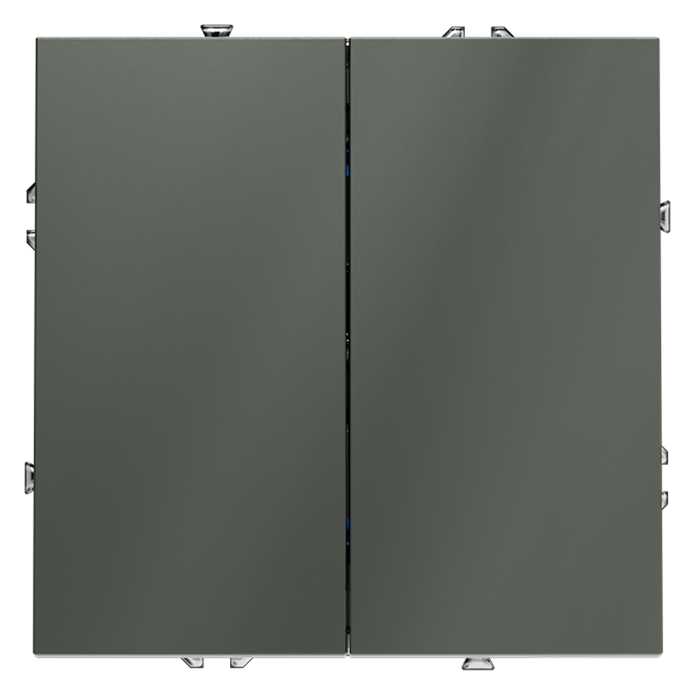Выключатель встраиваемый двухклавишный 10А, (титан) Voltum S70 VLS020106
