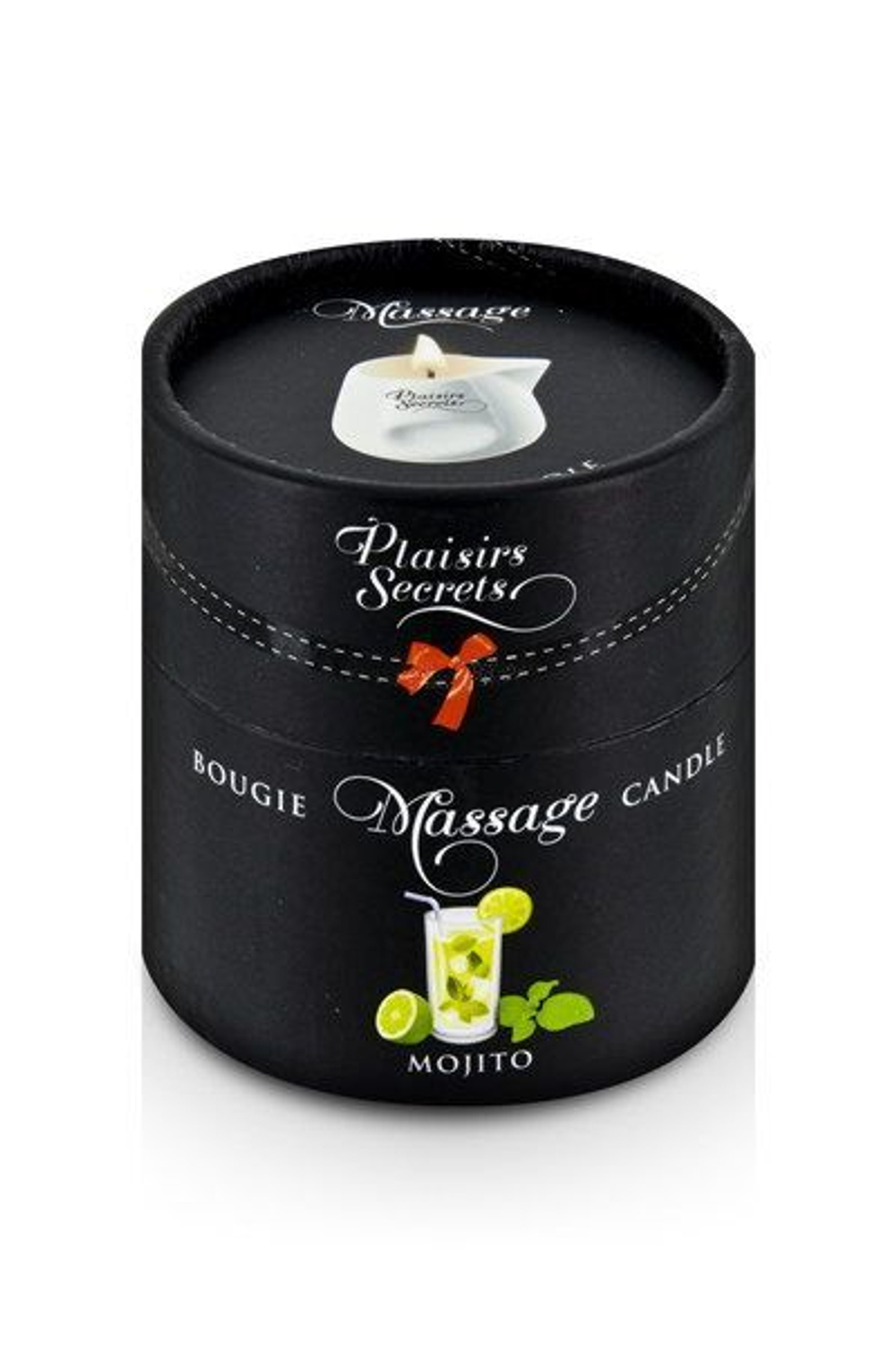 Массажная свеча с ароматом мохито Bougie de Massage Mojito - 80 мл. (Цвет: белый)
