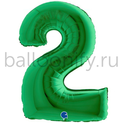 Шар ЦИФРА 2 Green 40" 102 см