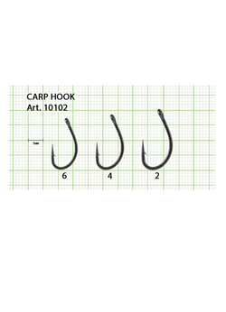 Крючок рыболовный Fish Crystal CARP HOOK 10102 с ушком №6 (5 упаковок)
